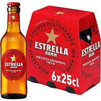 Estrella Damm cerveza 6 x 25 cl