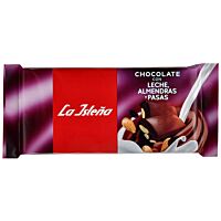 La Isleña tableta de chocolate con pasas y almendras 150 g LA ISLEÑA
