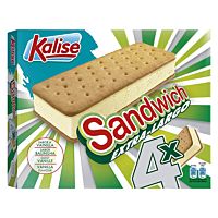 Kalise helado sandwich sabor vainilla 4 x 65 g