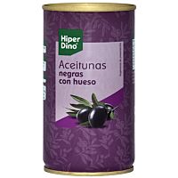 HiperDino aceituna negra con hueso 185 g