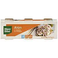 HiperDino atún en aceite de girasol 3 x 52 g