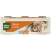 HiperDino atún en aceite de girasol 3 x 52 g
