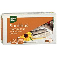 HiperDino sardinas en aceite de girasol  85 g