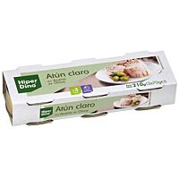 HiperDino atún claro en aceite de oliva 3x70 g