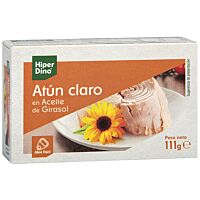 HiperDino atún claro en aceite de girasol 111 g
