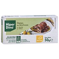 HiperDino filetes de anchoa en aceite de oliva 50 g