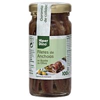 HiperDino filetes de anchoa en aceite de oliva 95 g