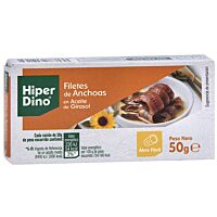 HiperDino filetes de anchoa en aceite vegetal 50 g