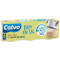 Calvo atún claro aceite de oliva bajo en sal 3 x 80 g