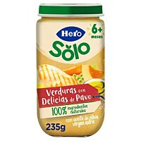 Hero Baby verduritas con delicias de pavo tarritos de puré (+6 meses) 235 g
