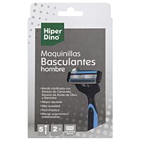 HiperDino maquinilla afeitar basculante 5 ud
