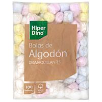 HiperDino algodones color desmaquillantes 100 ud
