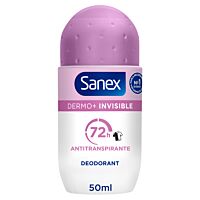 Sanex desodorante roll-on dermo + invisible 72 h 50 ml