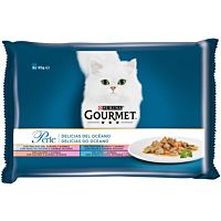 Purina Gourmet perle pescado y gambas 4x85 gr