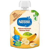 Nestlé postre pouch de plátano y manzana 90 g