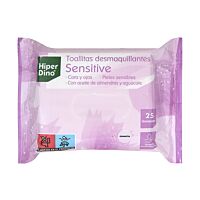 HiperDino toallitas desmaquillantes piel sensible 25 uds.