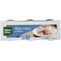 HiperDino atún claro al natural 3 x 80 g