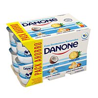 Danone sabor coco, piña, vainilla y macedonia 12 x 120 g