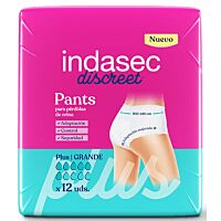 Indasec Discreet Pant plus talla L 12 ud