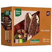 HiperDino helado bombón almendrado 4 x 120 ml