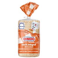 Bimbo pan de molde 100 % integral sin corteza 450 g