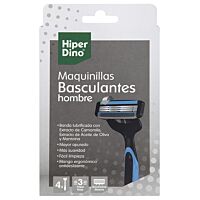 HiperDino maquinilla afeitar 3 hojas 4 ud