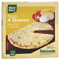HiperDino pizza de 4 quesos masa fina 345 g