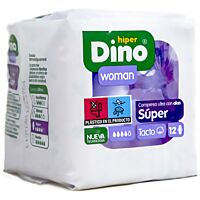 HiperDino compresas ultra alas super 12 ud
