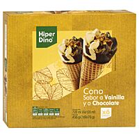 HiperDino mini conos de vainilla y chocolate 12 x 30 g