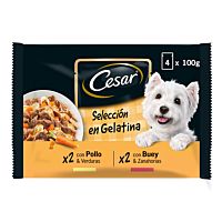 César perro multi selección en gelatina 4 x 100 g