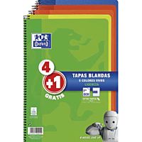 Enri cuaderno espiral tapa blanda 4+1 uds.