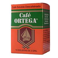 Ortega café soluble descafeinado instantáneo 10 ud
