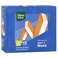 HiperDino helado sandwich de nata 6 x 100 ml