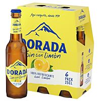 Dorada cerveza sin alcohol con limón natural 6 x 25 cl