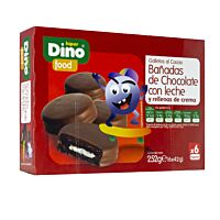 HiperDino galletas de chocolate rellenas de crema 6 x 42 g