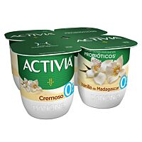 Danone Activia sabor cremoso de vainilla 0%  4 x 120 g