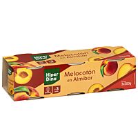 HiperDino melocotón en almíbar 3 x 345 g