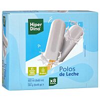 HiperDino polos de leche 8 x 60 ml