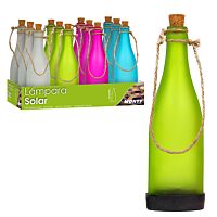 Lámpara solar botella vidrio 4/c 25 cm