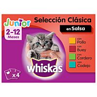 Whiskas gato junior selección carnes 4 x 100 g