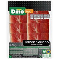HiperDino jamón serrano medias lonchas 55 g