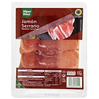 HiperDino jamón serrano medias lonchas 55 g