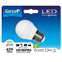 Garza bombilla led standard 6w E27 470 lm luz neutra 1 ud