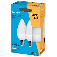 Garza bombilla led vela 5w E14 400 lm luz calida 1+1 ud 4U