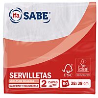 Ifa Sabe servilletas blancas 38 x 38 2 capas 50 ud