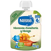 Nestlé pouch de manzana, zanahoria y mango 90 g