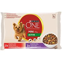 Purina One perro mini active buey pato 4 x 85 g