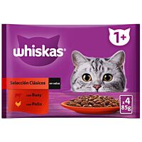 Whiskas gatos adultos selección de carnes 4 x 85 g