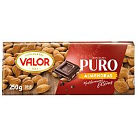 Valor tableta de chocolate puro con almendra 250 g