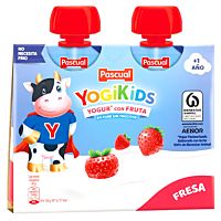 Pascual yogikids pouch de fresa 2 x 80 g